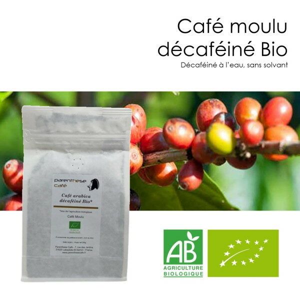 Cafés moulus Bio 1 Café moulu décaféiné Bio - Parenthese Café