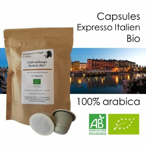 Capsules Expresso Italien Bio - Parenthèse Café - Un café à l'talienne