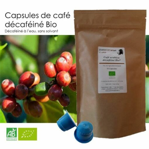 Capsules de café décaféiné Bio Parenthese Café