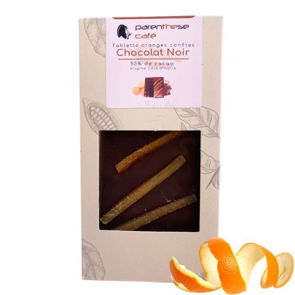 Etui de chocolat noir & Oranges confites 1 Chocolat noir & Oranges confites Parenthese Café
