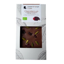 Chocolats 16 Etui de chocolat lait Bio cranberries & pistaches