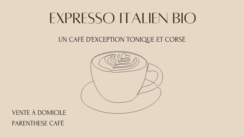 Le mariage exquis de l'Expresso Italien Bio 68 Expresso Italien Bio de Parenthese Café