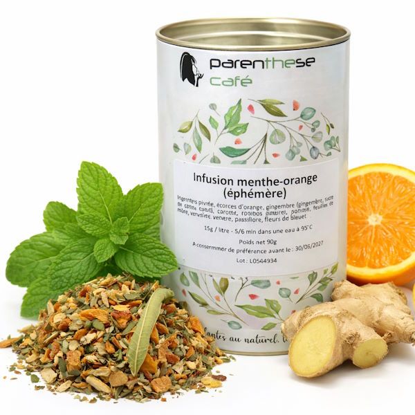 Infusion éphémère menthe-orange