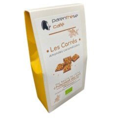 Chocolats 9 Les carrés Bio - chocolat au Lait & Amandes Caramélisées