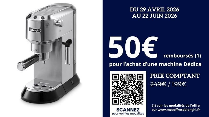 Offre Delonghi - Bon de réduction 50 € Dedica 2026 04