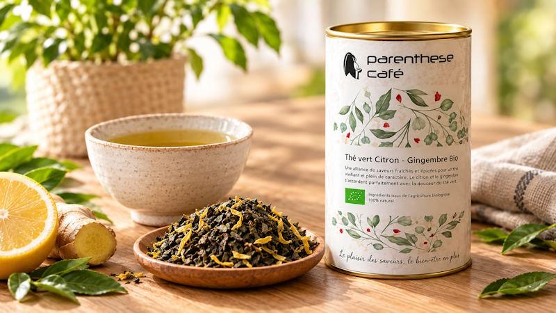 Thé vert Citron - Gingembre Bio 11 Thé vert Citron - Gingembre Bio