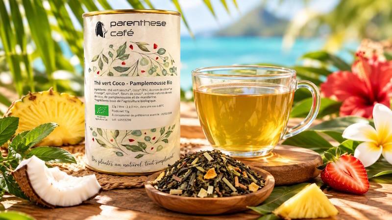 Thé vert Coco-Pamplemousse Bio -Présentation